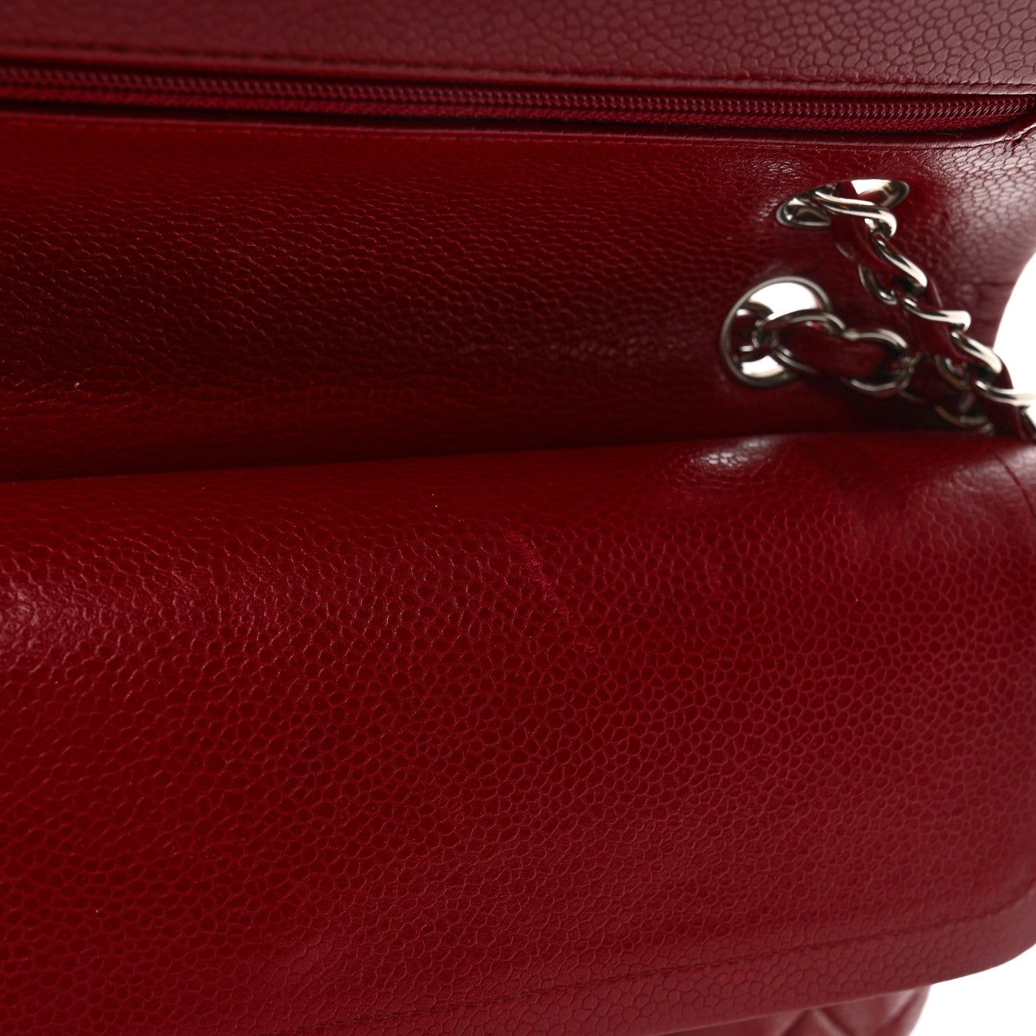 Chanel Caviar Quilted Medium Double Flap Dark Red 11 of 11