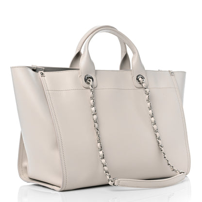 Chanel Caviar Medium Studded Deauville Tote White 3 of 15