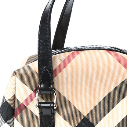 Burberry Patent Trim Nova Check Tote Black 11 of 11