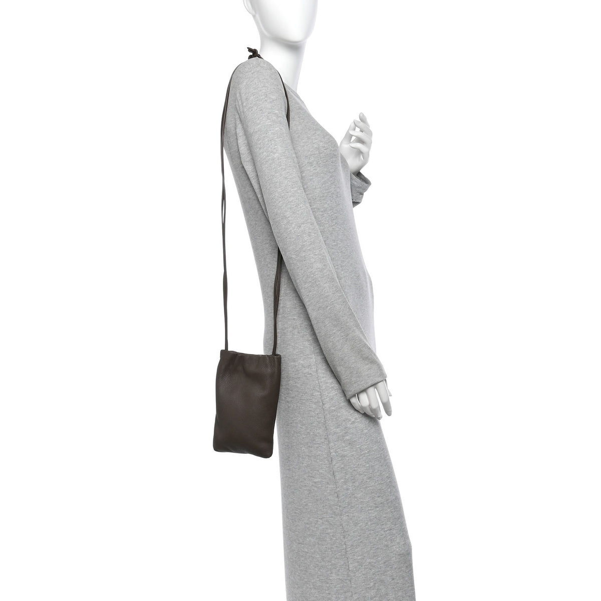 Grained Calfskin Bourse Phone Crossbody Bag  Elephant