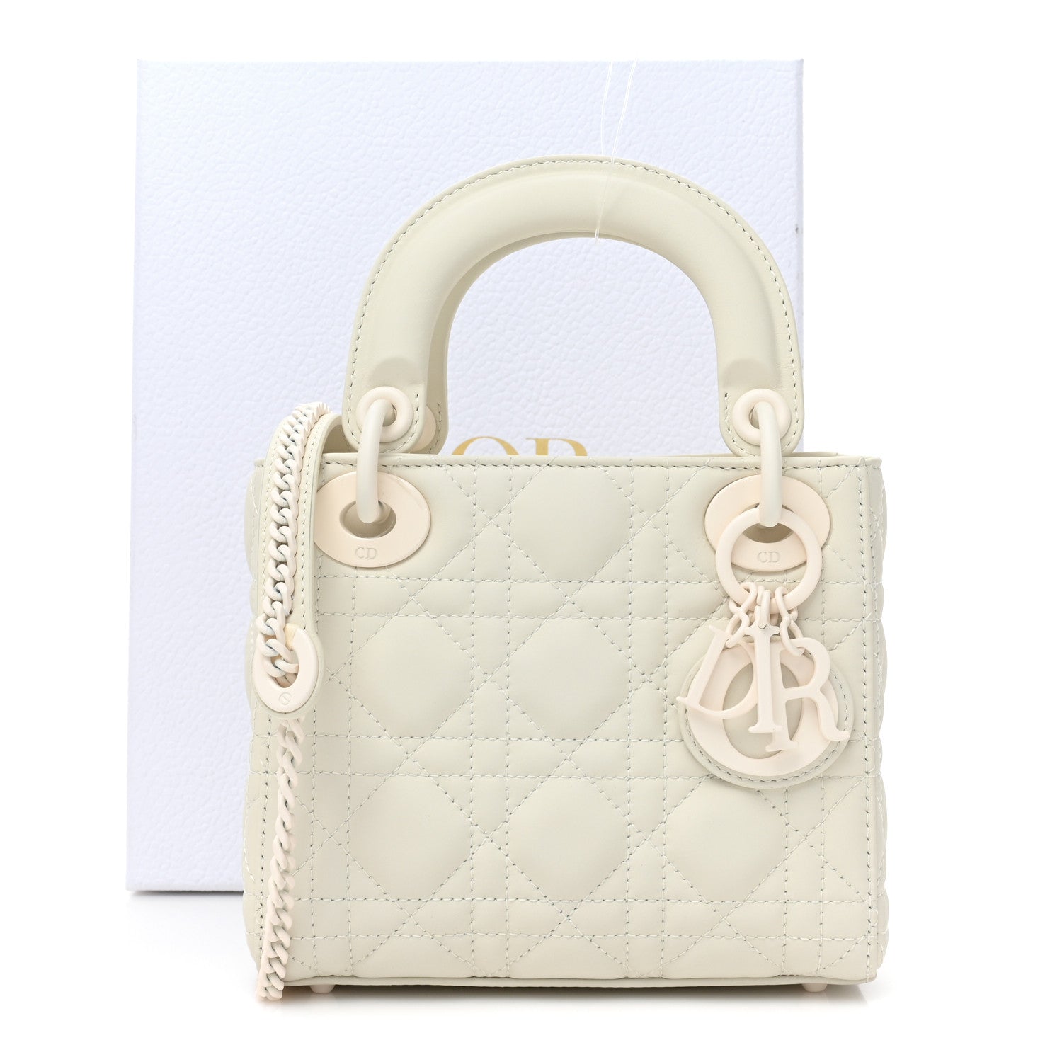 Christian Dior Ultra Matte Calfskin Cannage Mini Lady Dior White 10 of 10