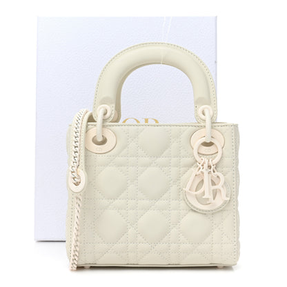 Christian Dior Ultra Matte Calfskin Cannage Mini Lady Dior White 10 of 10
