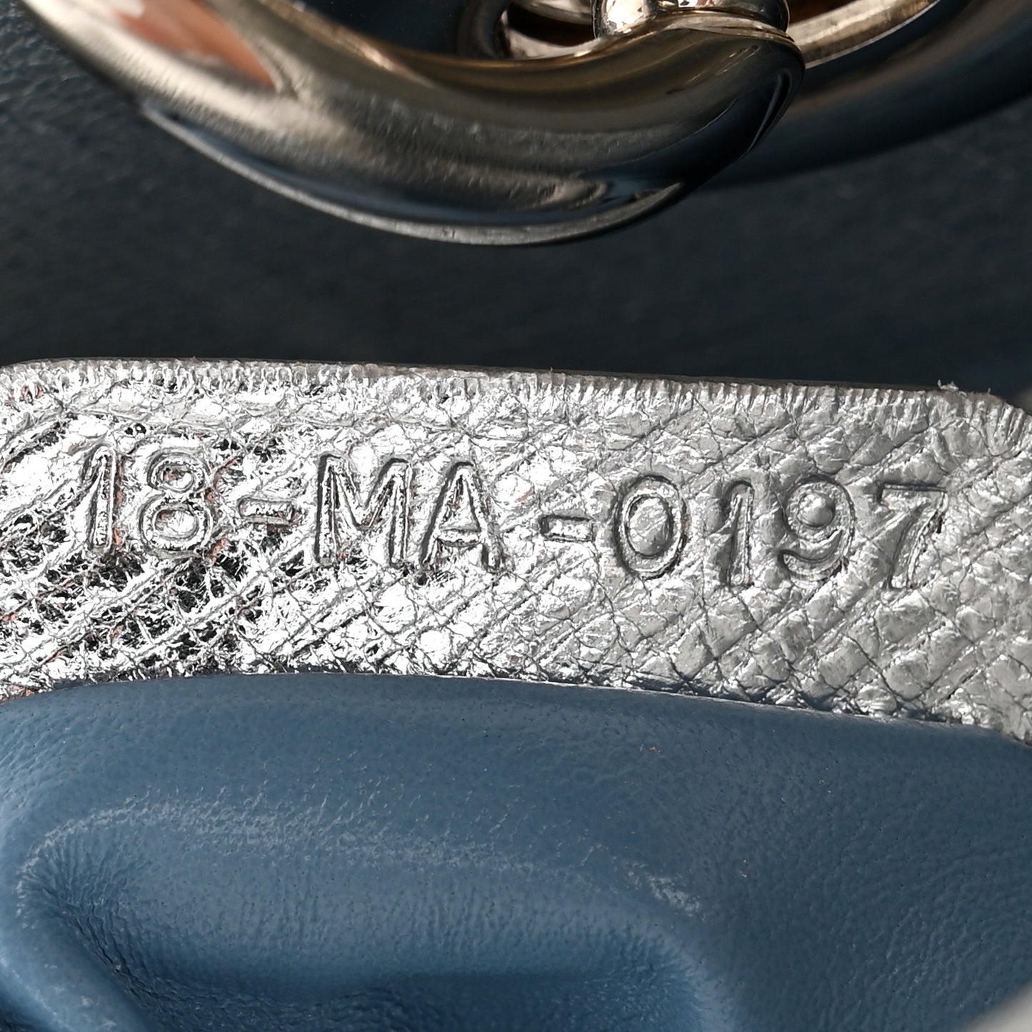 Metallic Grained Calfskin Cannage Small Lady Dior Silver