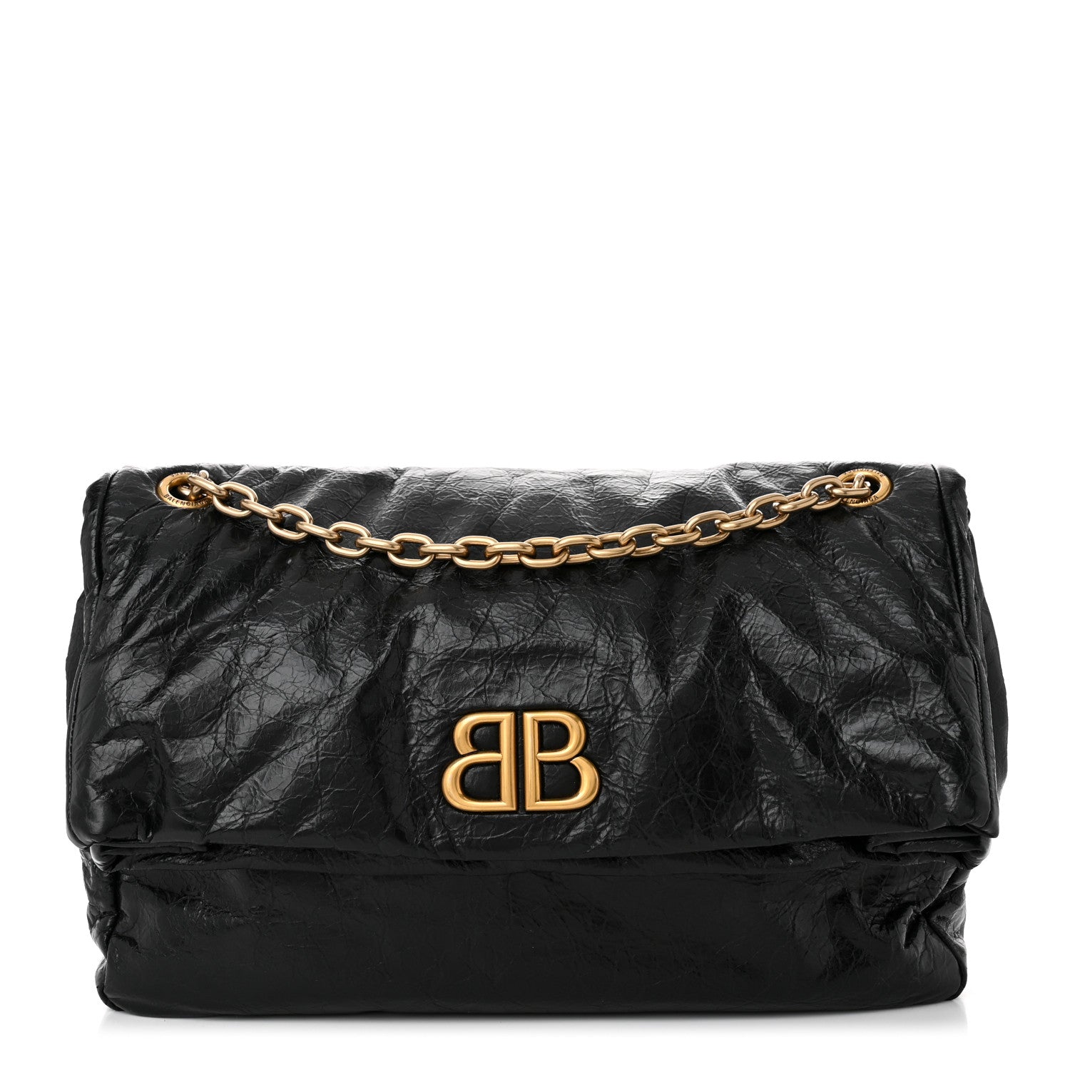 Balenciaga Arena Calfskin Medium Monaco Chain Shoulder Bag Black 1 of 10