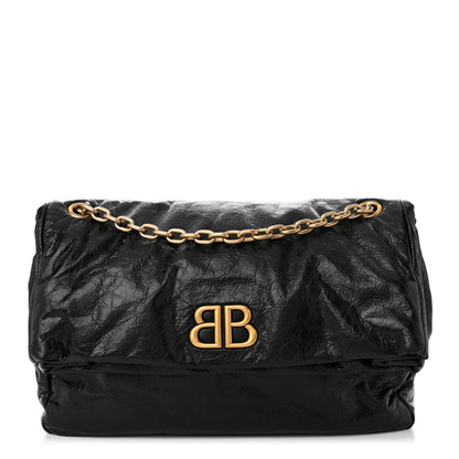 Balenciaga Arena Calfskin Medium Monaco Chain Shoulder Bag Black 1 of 10