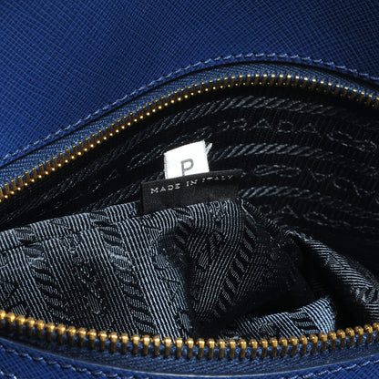 Prada Saffiano Lux Large Double Zip Tote Bluette 10 of 11
