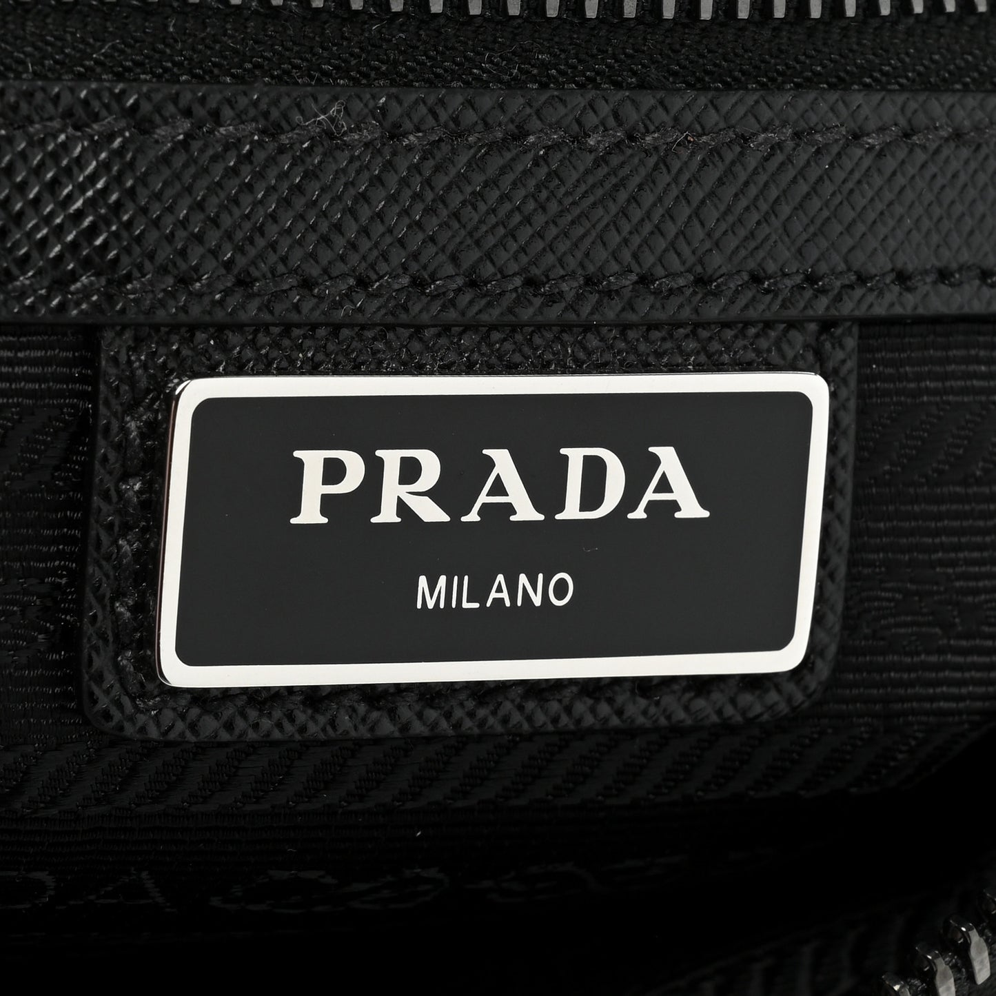 Tessuto Nylon Saffiano Flap Messenger Bag Black
