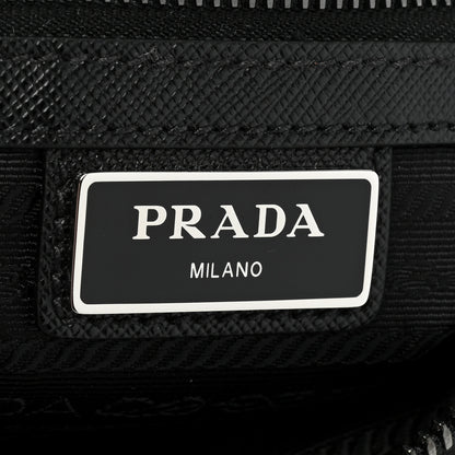 Prada Tessuto Nylon Saffiano Flap Messenger Bag Black 7 of 9