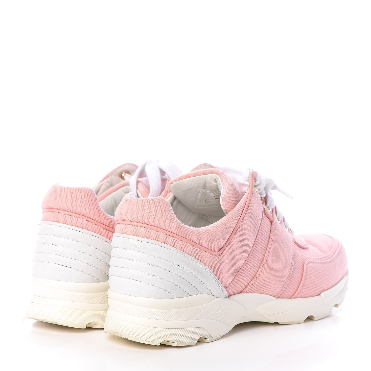 Chanel Canvas Womens CC Sneakers 38 Salmon 4 of 22