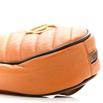Gucci Vintage Effect Calfskin Matelasse Diagonal Torchon GG Marmont Belt Bag 65 25 Cognac 9 of 10