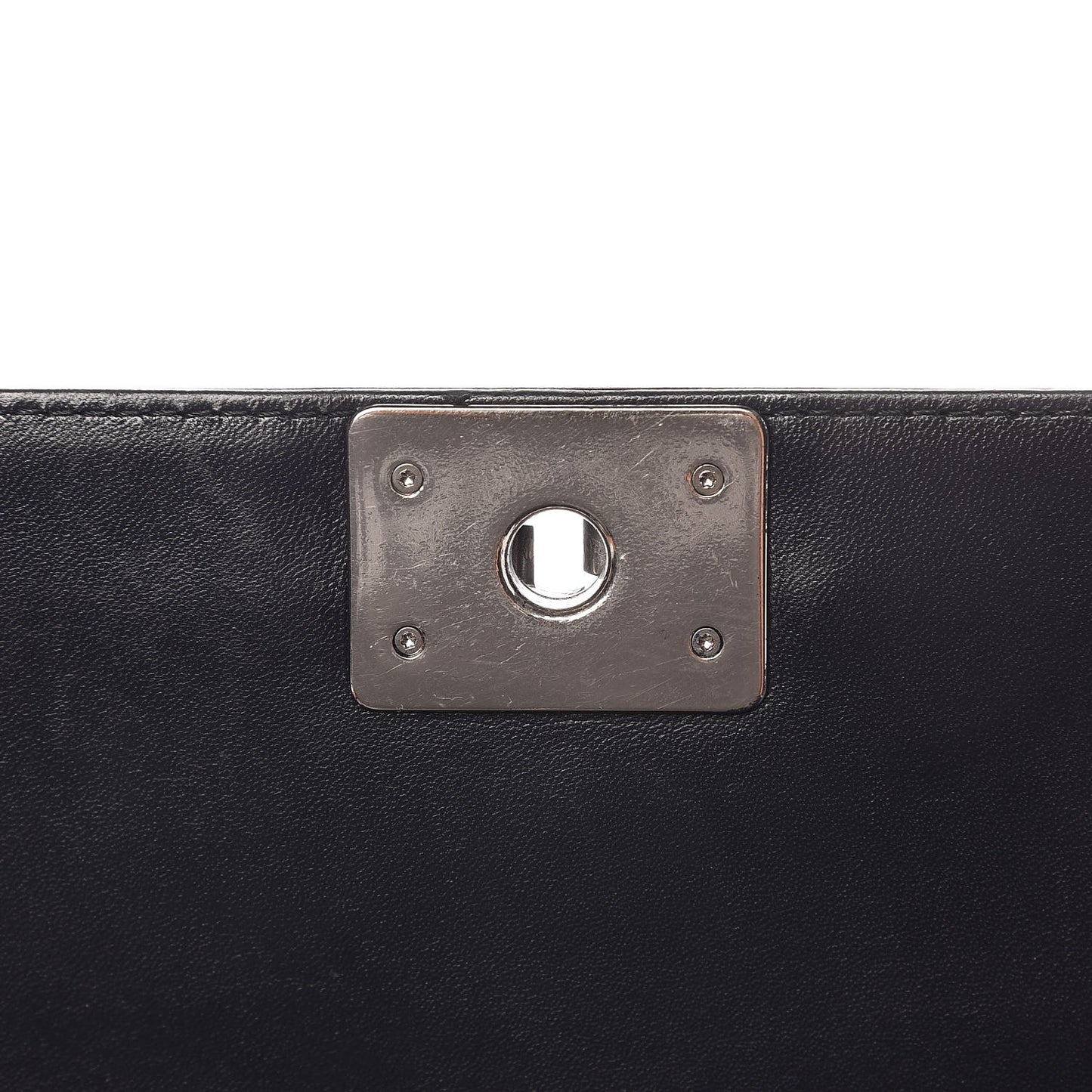 Perforated Lambskin Quilted New Medium Boy Flap Navy