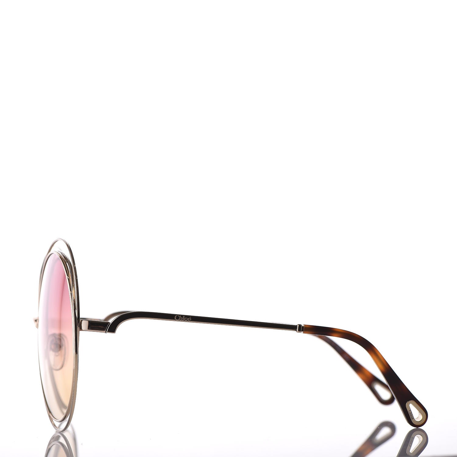 Chloe Oversized Round Carlina Oversized Round Sunglasses CE114S Gold 2 of 8