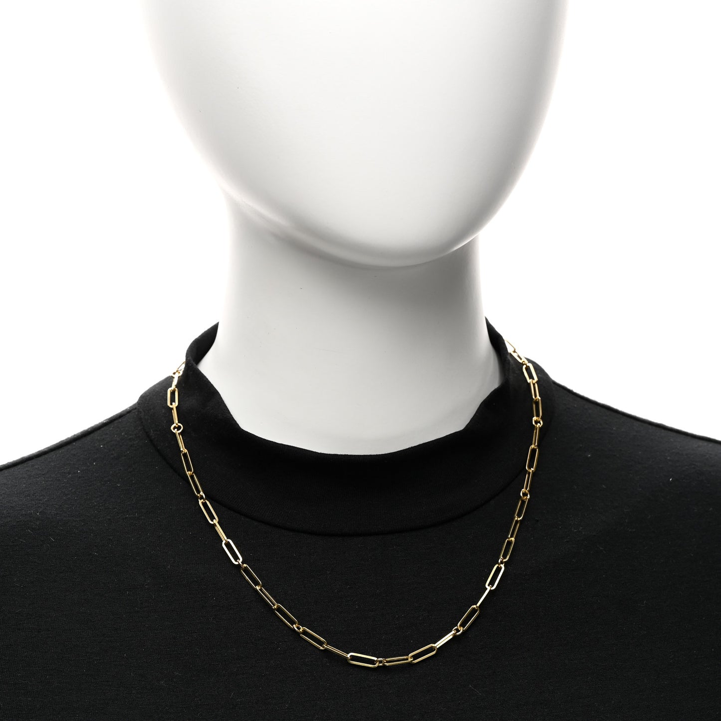 18K Yellow Gold Paper Clip Link Necklace