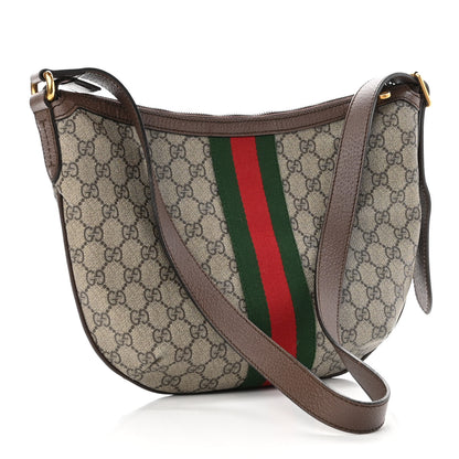 Gucci GG Supreme Monogram Web Small Ophidia Half Moon Hobo Brown 3 of 10