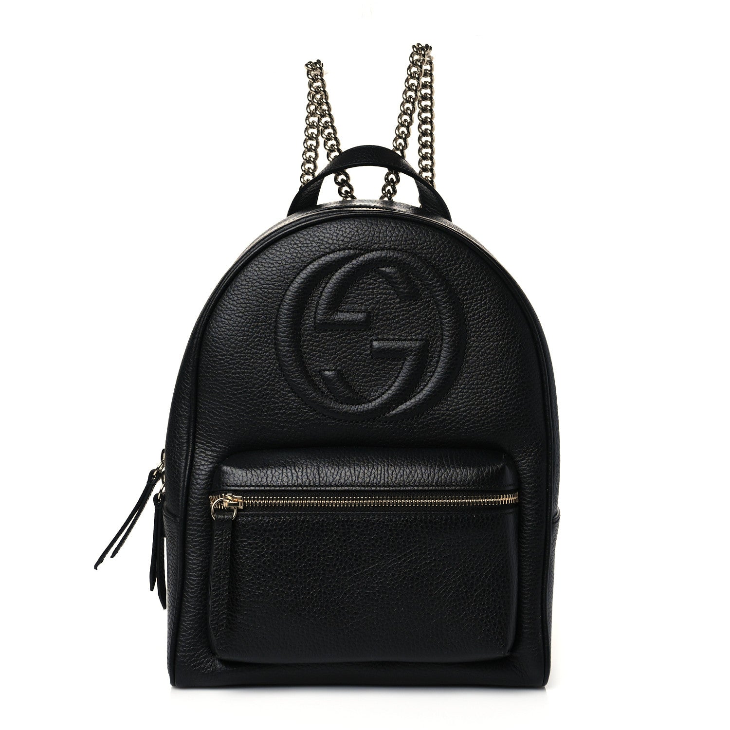 Gucci Pebbled Calfskin Soho Chain Backpack Black 1 of 12