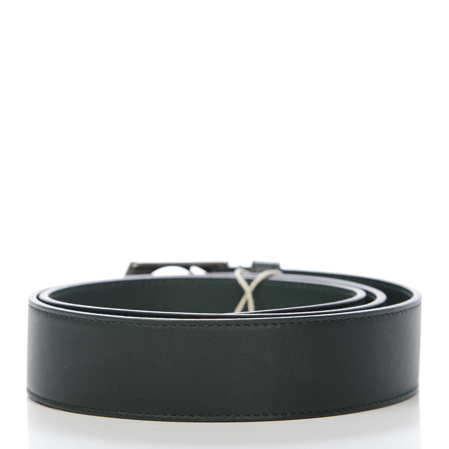 Gucci Moon Calfskin Nickel Interlocking G Plate Buckle Belt 90 36 Green 2 of 5