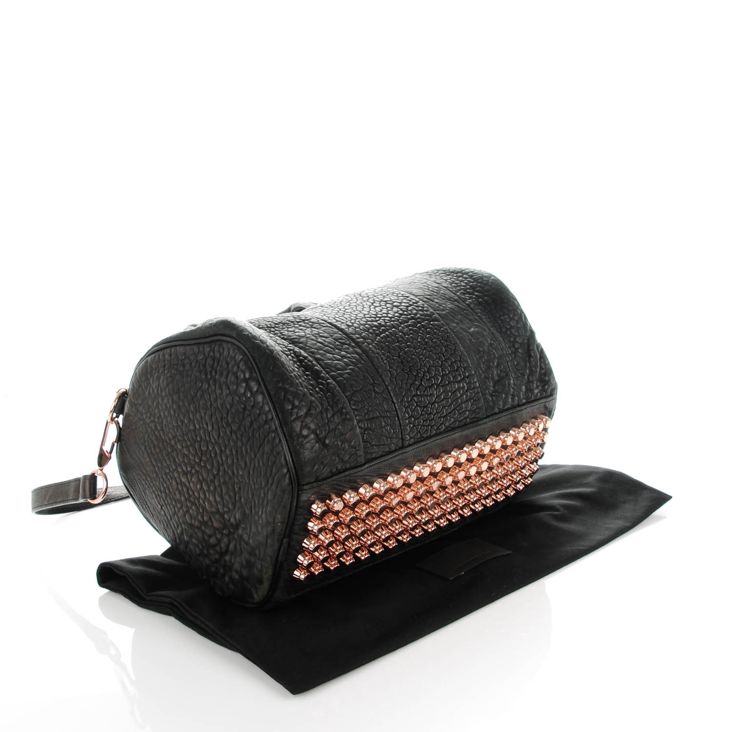 Alexander Wang Pebbled Lambskin Rocco Black Rose Gold Hardware 4 of 7