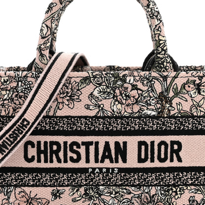 Christian Dior Canvas Embroidered Mini Book Tote With Strap Pink Multicolor 8 of 11