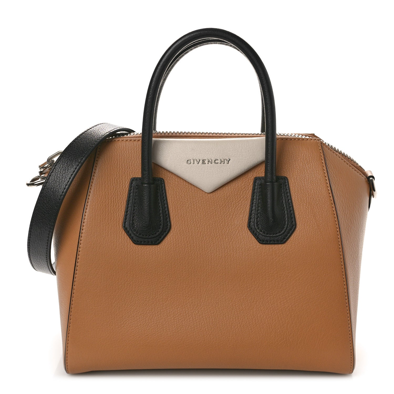 Givenchy Sugar Goatskin Small Tri-Color Antigona Beige Black Brown 1 of 12