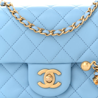 Chanel Lambskin Quilted Mini Pearl Crush Flap Light Blue 8 of 12