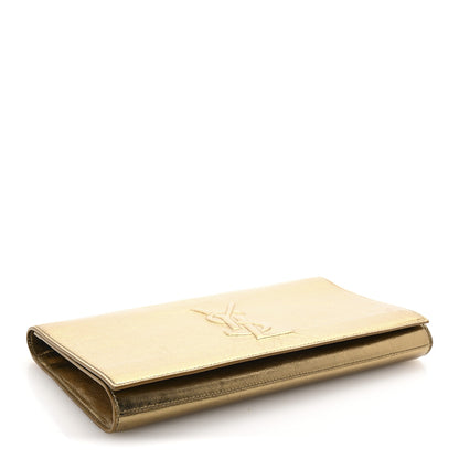 Saint Laurent Metallic Calfskin Monogram Large Belle De Jour Clutch Gold 4 of 7