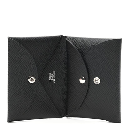 Hermes Epsom Calvi Duo Card Case Black 5 of 6