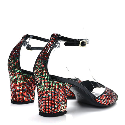 Chanel Suede CC Chain Sandals 39 Black 4 of 8