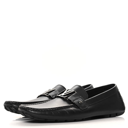 Louis Vuitton Calfskin Mens Monte Carlo Car Shoe Moccasin Loafers 10.5 Black 4 of 9