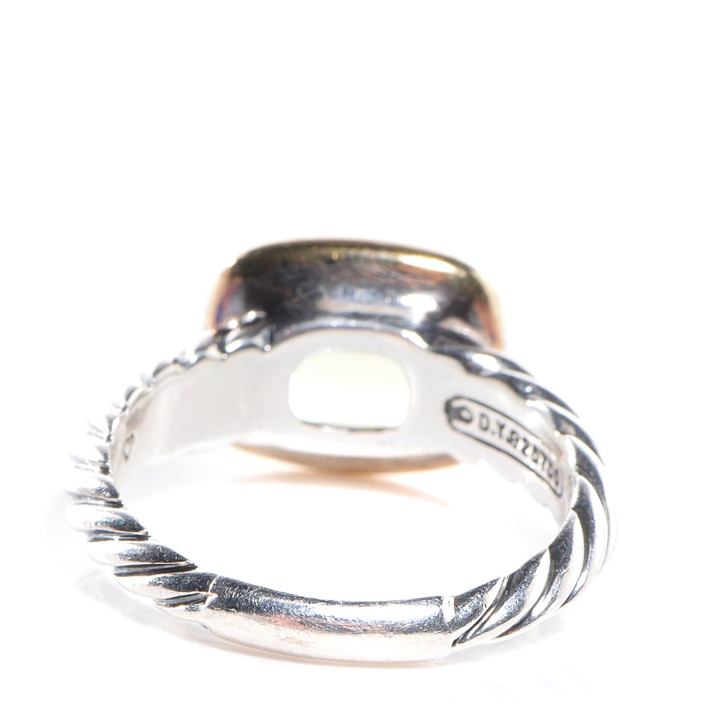 Sterling Silver 18k Yellow Gold Champagne Citrine 10mm Noblesse Ring 54 7