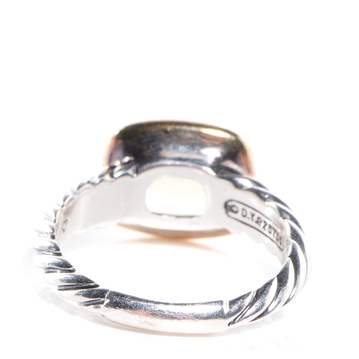 David Yurman Sterling Silver 18k Yellow Gold Champagne Citrine 10mm Noblesse Ring 54 7 3 of 6