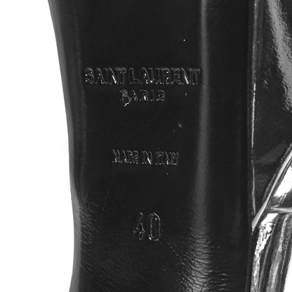 Saint Laurent Metallic Patent Jodie 95 Platform Sandals 40 Silver 7 of 8