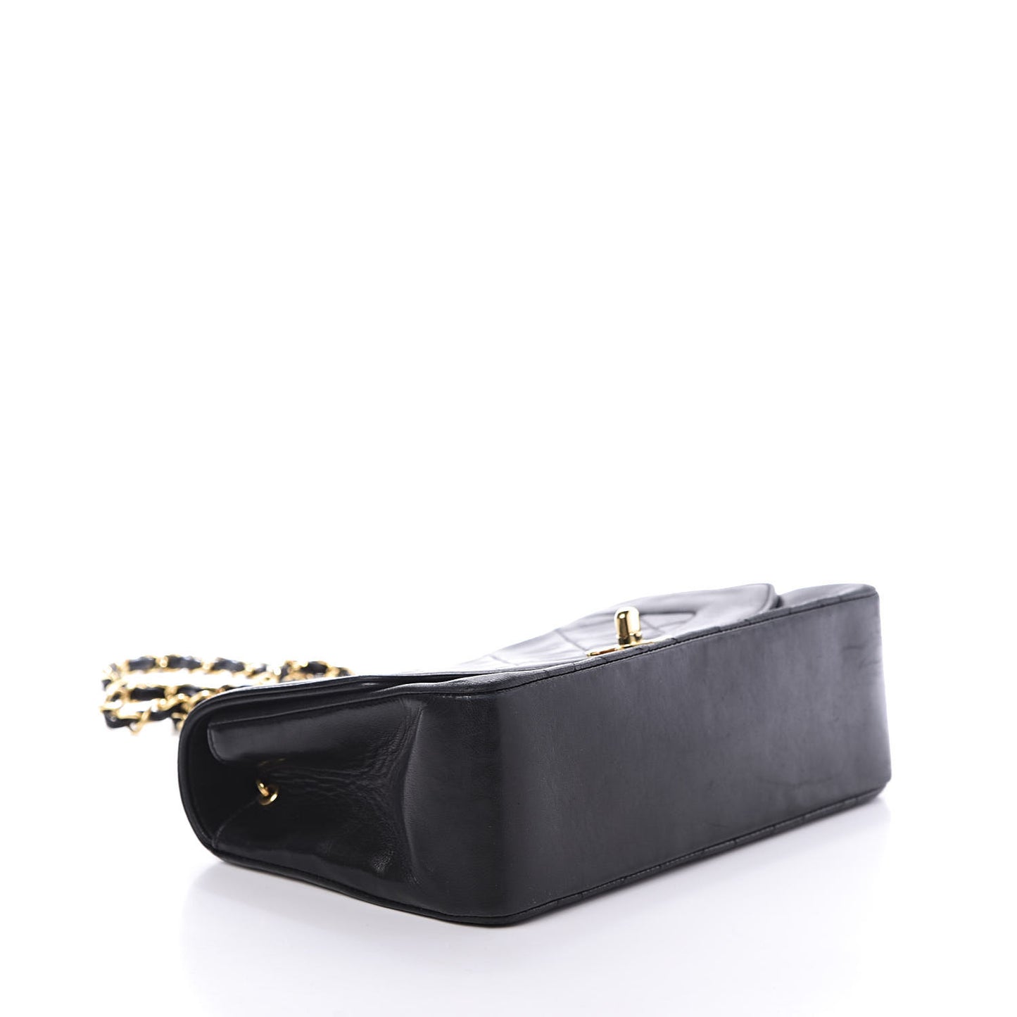 Lambskin Quilted Small Single Flap Bag Black