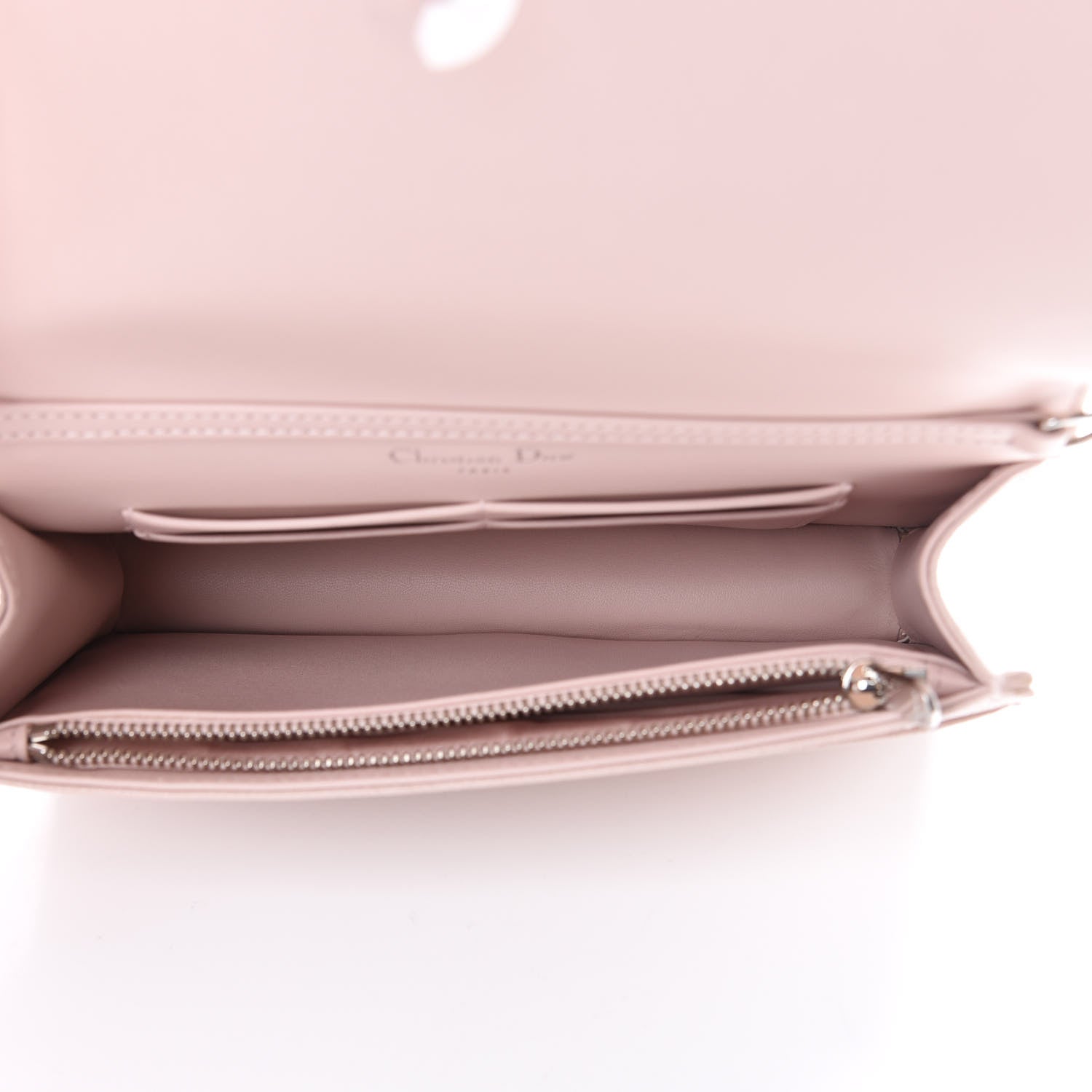 Christian Dior Grained Calfskin Diorama Wallet on Chain Pouch Rose Poudre 4 of 10