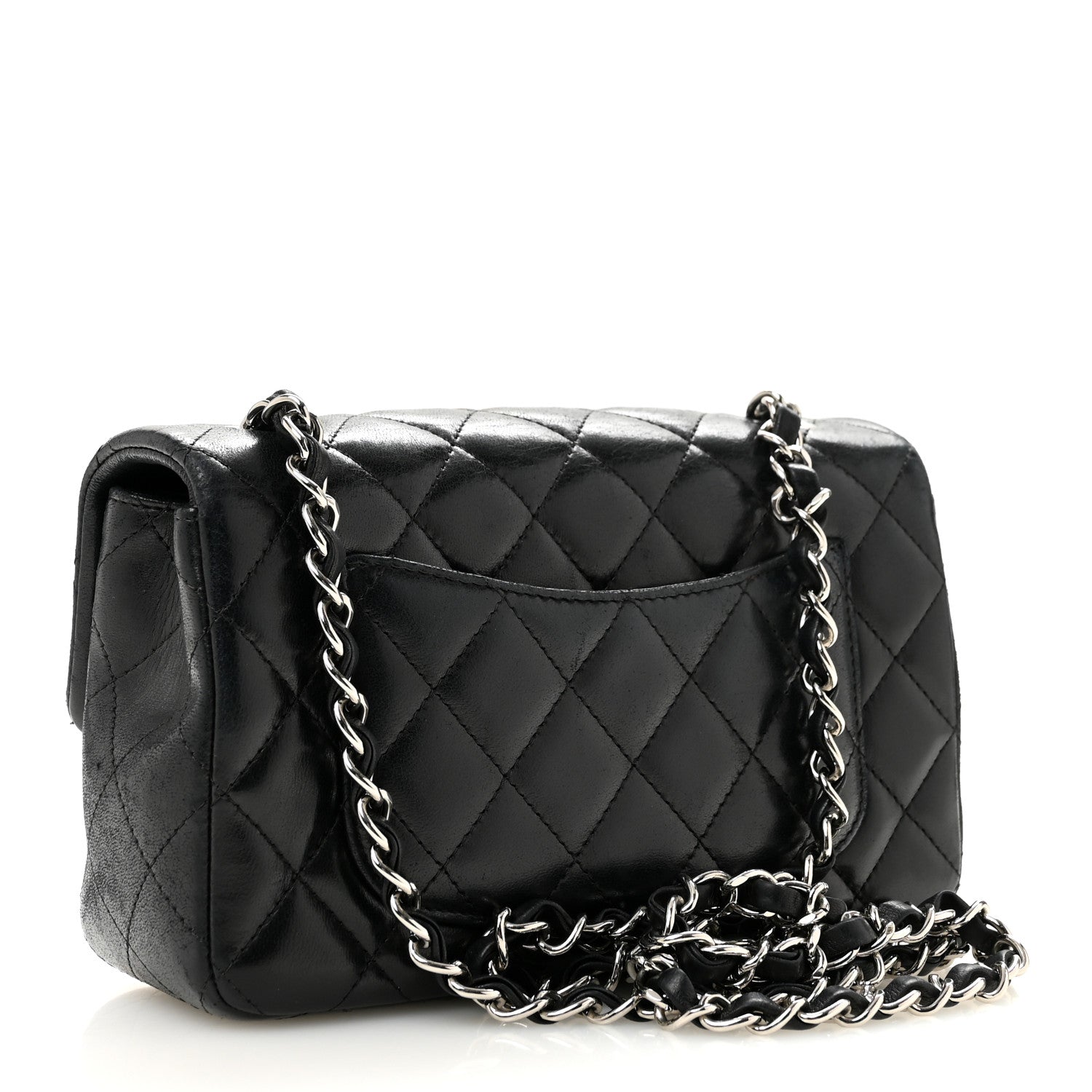 Chanel Lambskin Quilted Mini Rectangular Flap Black 3 of 15