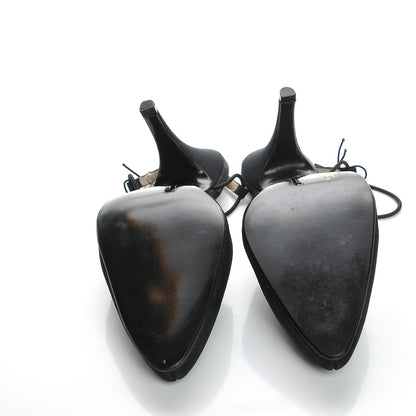 Chanel Grosgrain Slit Slingback Pumps 36 Black 5 of 9