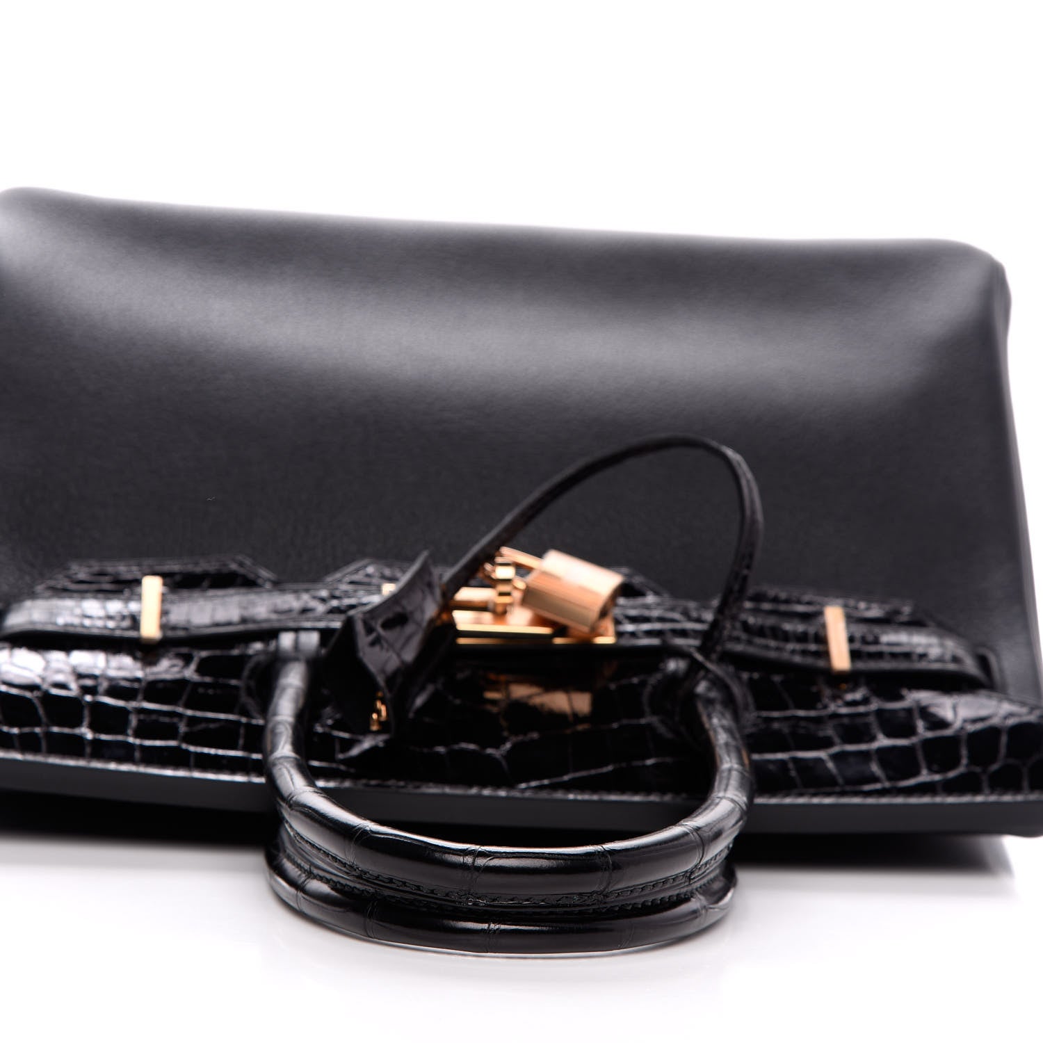 Hermes Taurillon Novillo Shiny Niloticus Crocodile Birkin Touch 30 Black 32 of 32
