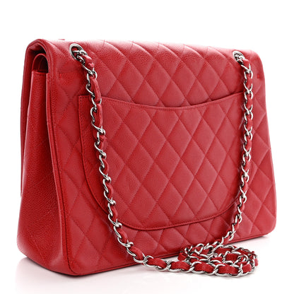 Chanel Caviar Quilted Maxi Double Flap Red 3 of 13