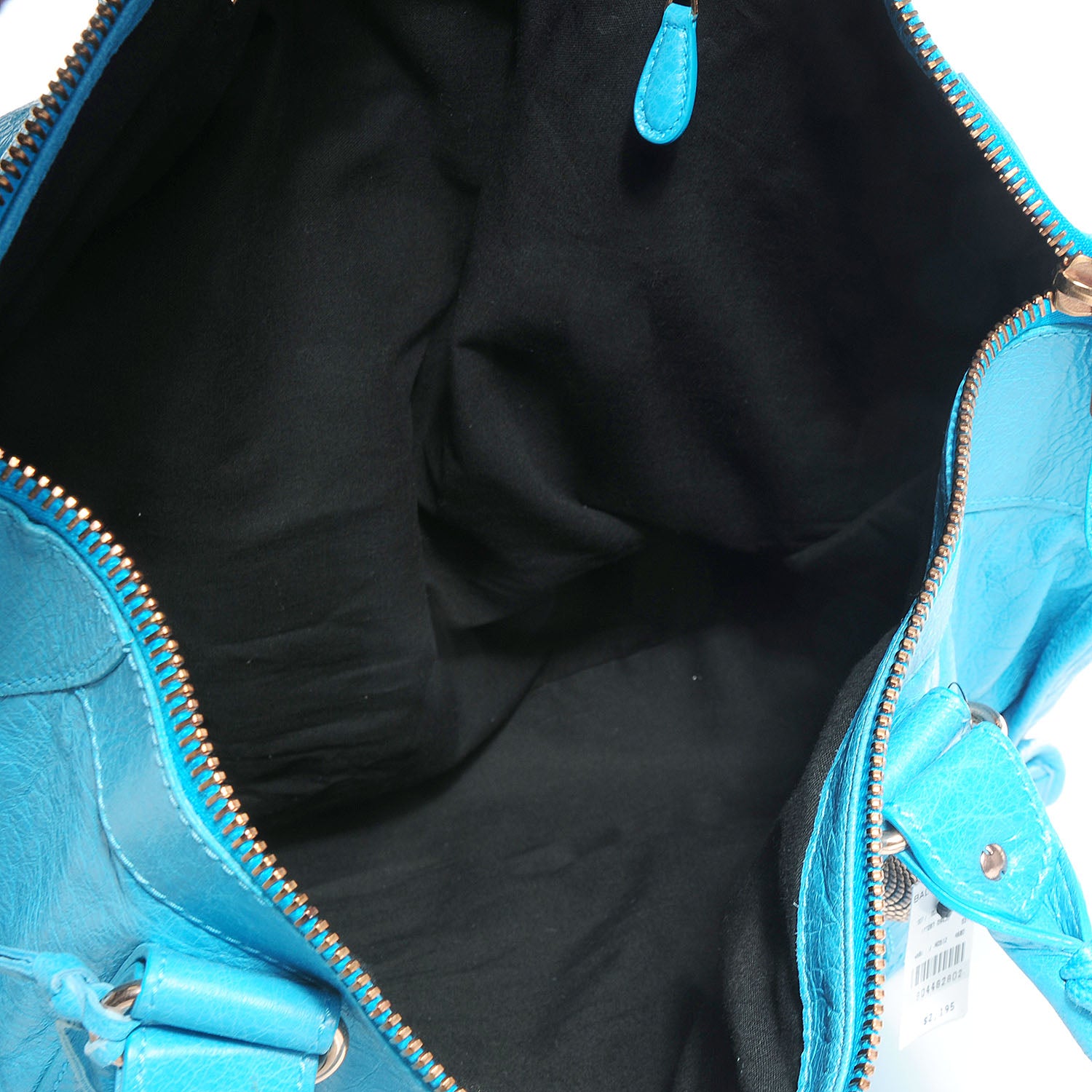 Balenciaga Agneau Giant 12 Rose Gold Hardware Weekender Bleu Paon 7 of 10