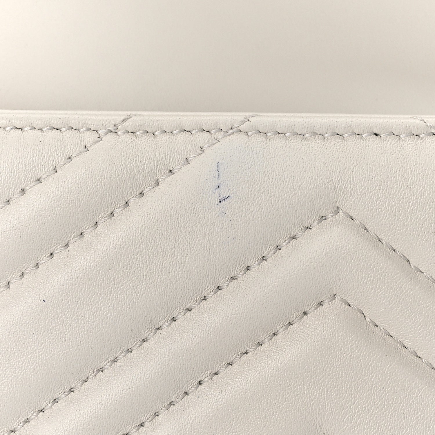 Gucci Calfskin Matelasse Super Mini GG Marmont Shoulder Bag White 11 of 12