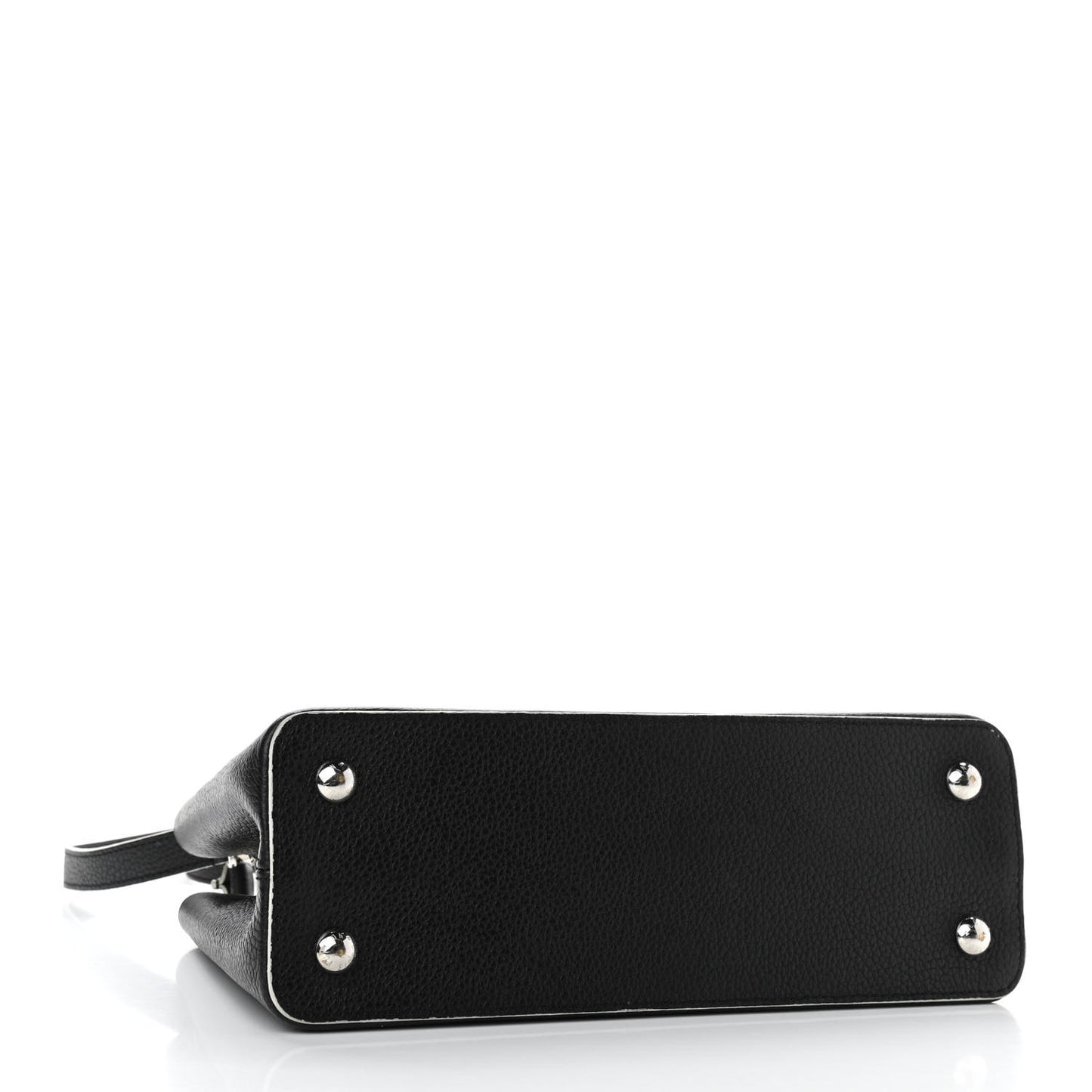Taurillon Stitched Capucines PM Black