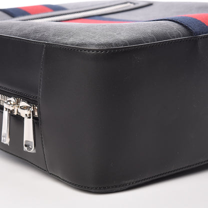 Gucci GG Supreme Monogram Web Tote Backpack Black Grey 8 of 9