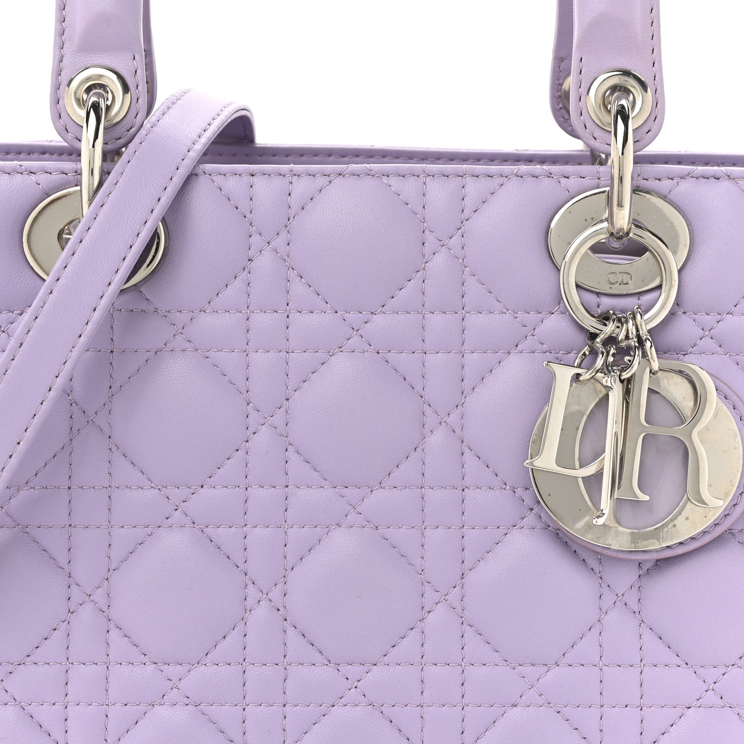 Christian Dior Lambskin Cannage Medium Lady Dior Purple 7 of 12