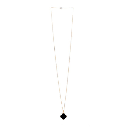 Van Cleef & Arpels 18K Yellow Gold Black Onyx Magic Alhambra Pendant Necklace 3 of 6