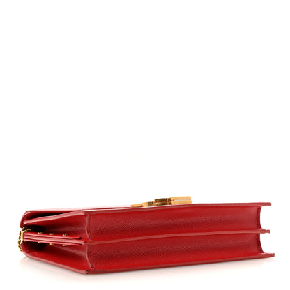 Saint Laurent Grain De Poudre Monogram Cassandra Clasp Bag Red 4 of 14