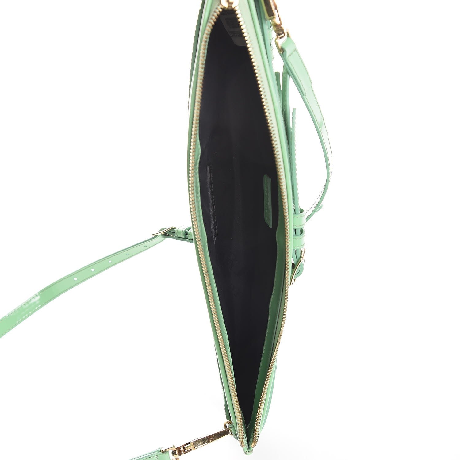 Burberry Patent Bridle Calfskin Parmoor Clutch Bag Green 5 of 8