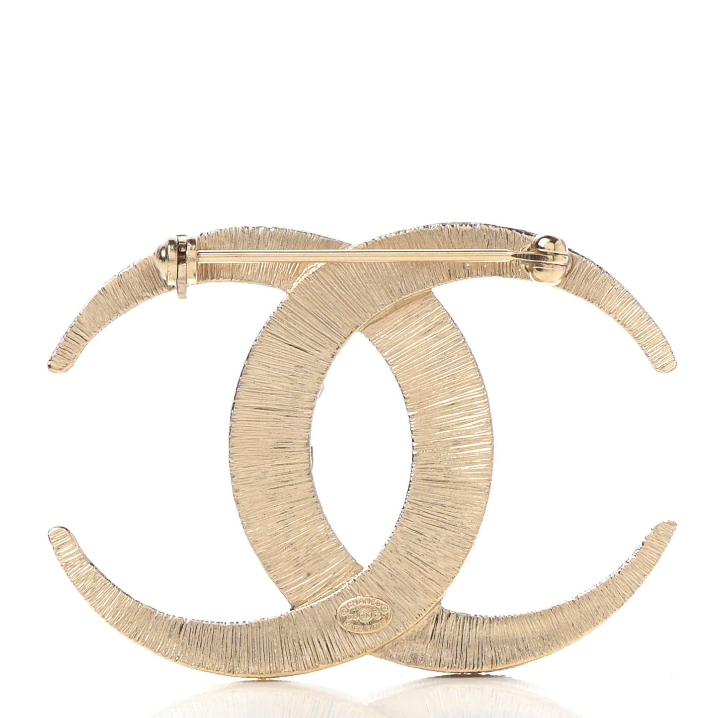 Baguette Crystal Dubai CC Brooch Gold