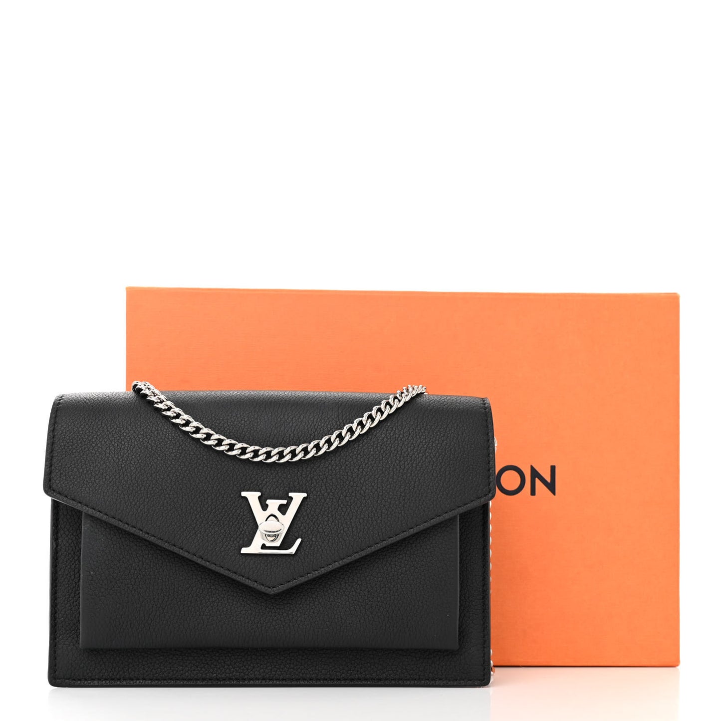 Soft Calfskin My Lockme Chain Pochette Black