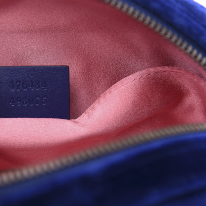 Gucci Velvet Matelasse GG Marmont Belt Bag 95 38 Cobalt Blue 7 of 12
