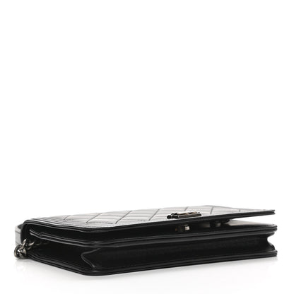 Chanel Lambskin Quilted Boy Wallet On Chain WOC Black 4 of 13