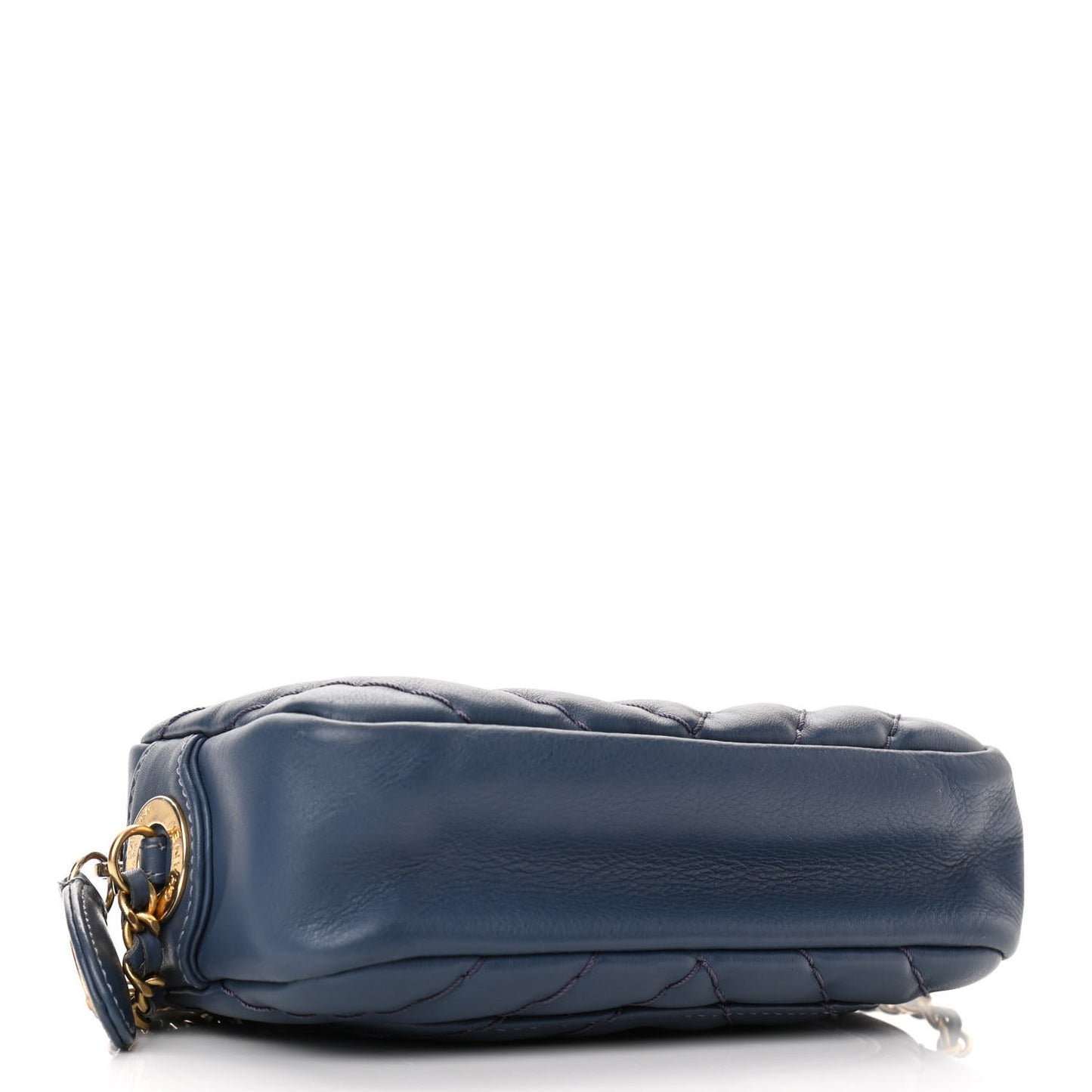 Calfskin Chevron Quilted Surpique Camera Case Blue